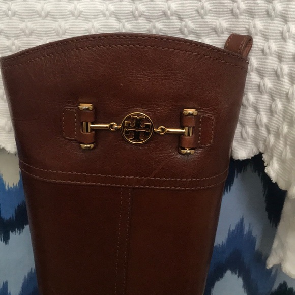 Tory Burch saddle tall brown boots - Picture 2 of 3